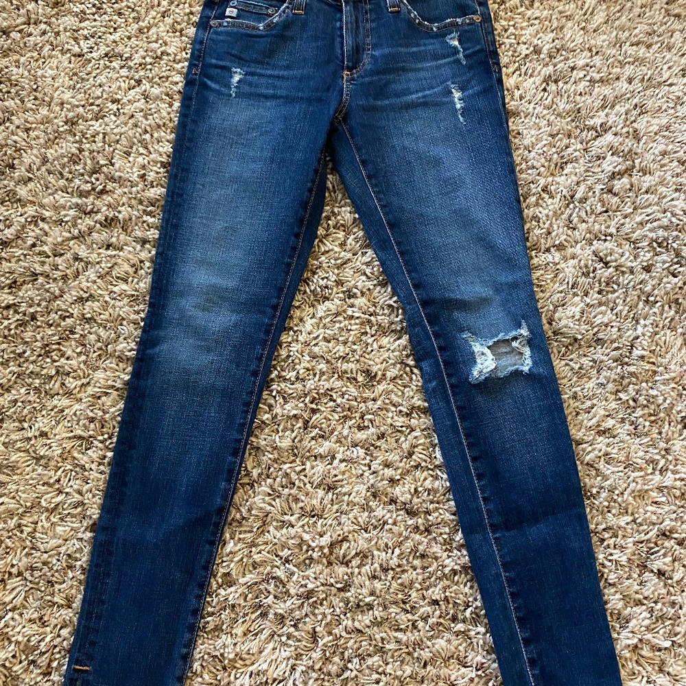 Women's AG The Legging Ankle Distressed Jeans